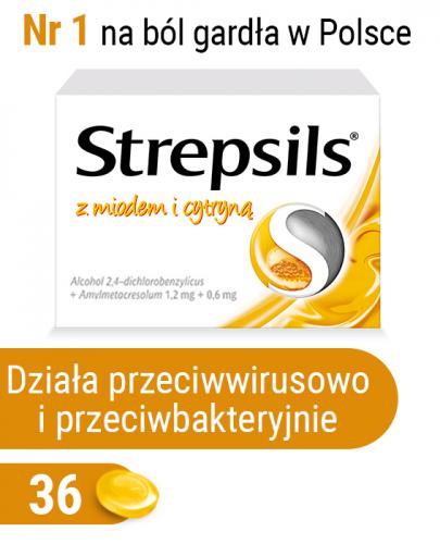 STREPSILS Z MIODEM I CYTRYNĄ - 36 past. - Apteka internetowa Melissa