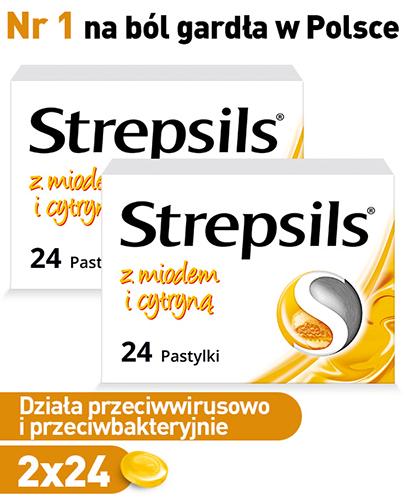  Strepsils z miodem i cytryną na ból gardła, 48 past. cena, opinie, stosowanie - Apteka internetowa Melissa  