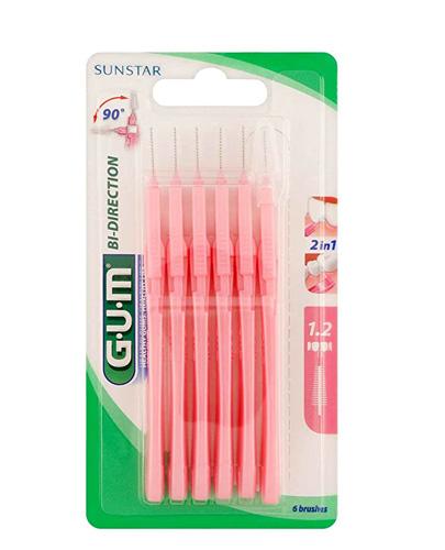  Sunstar Gum Bi-Direction Dwukierunkowe szczoteczki międzyzębowe różowe 1,2 mm - 6 szt. - cena, opinie, stosowanie  - Apteka internetowa Melissa  