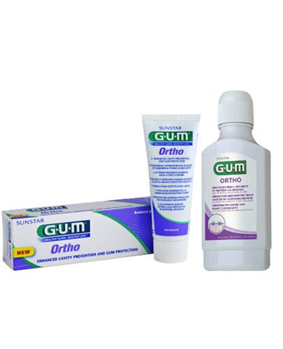 SUNSTAR GUM ORTHO Ortodontyczna pasta do zębów - 75 ml + SUNSTAR GUM ORTHO Płyn do płukania jamy ustnej - 300 ml