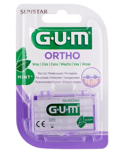 SUNSTAR GUM ORTHO Wosk ortodontyczny miętowy, 1 sztuka