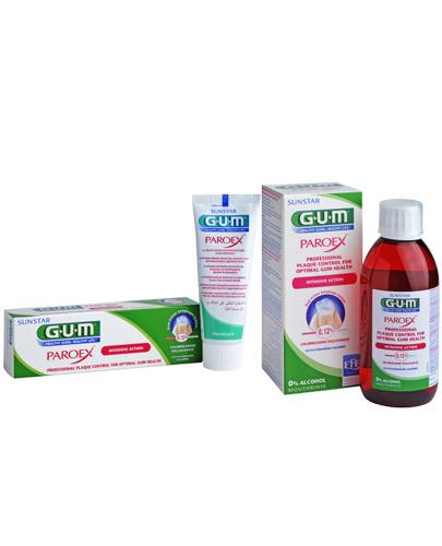 SUNSTAR GUM PAROEX Pasta do zębów 0,12% CHX - 75 ml + SUNSTAR GUM PAROEX Płyn do płukania jamy ustnej 0,12% CHX - 300 ml
