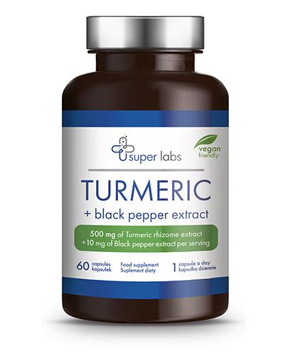  Super Labs Turmeric + black pepper extract, 60 kaps., cena, opinie, skład - Apteka internetowa Melissa  