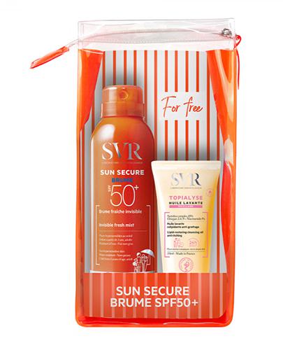  SVR Sun Secure Eau Solarie Ochronny spray przeciwsłoneczny SPF50+ - 200 ml + SVR Topialyse Huile Lavante Olejek do mycia skóry suchej i atopowej - 55 ml - cena, opinie, właściwości - Apteka internetowa Melissa  