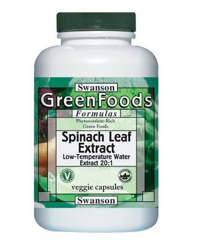  Swanson Spinach Leaf extract - 60 kaps. - cena, opinie, właściwości  - Apteka internetowa Melissa  
