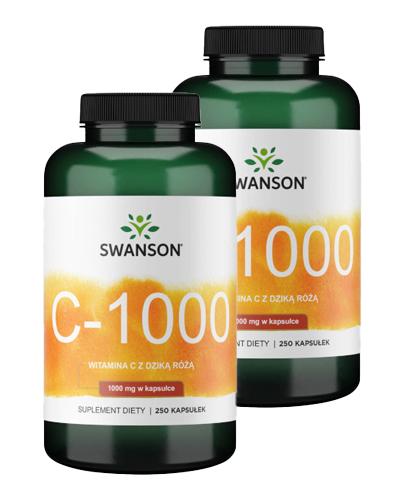 Swanson C-1000 Witamina C z dziką różą 1000 mg, 2 x 250 kapsułek