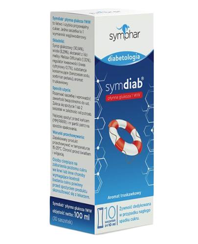 Symdiab 1WW Płynna glukoza 10 saszetek - 10 ml