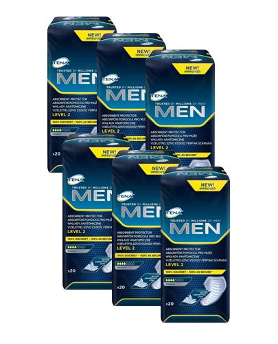  TENA MEN MEDIUM (LEVEL 2) Wkładki anatomiczne dla mężczyzn, 6 x 20 szt. - Apteka internetowa Melissa  