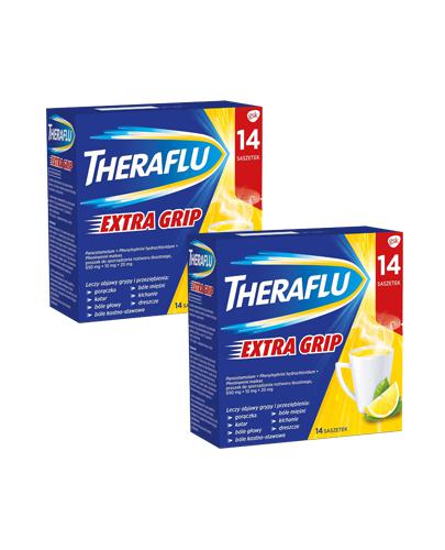 THERAFLU EXTRA GRIP, Na objawy przeziębienia i grypy, 2 x 14 sasz. - Apteka internetowa Melissa  