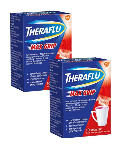  THERAFLU MAX GRIP, Na objawy przeziębienia i grypy, 2 x 10 sasz. - Apteka internetowa Melissa  