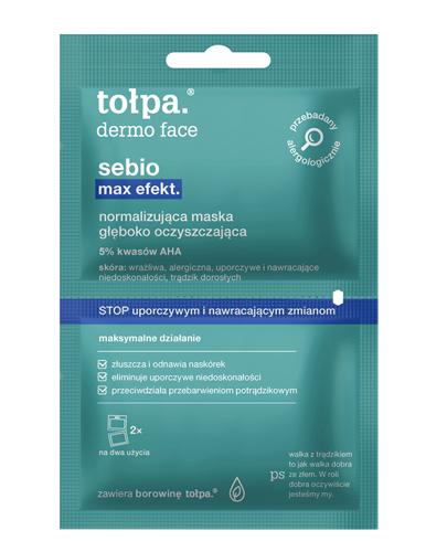 TOŁPA DERMO FACE SEBIO Normalizująca maska głęboko oczyszczająca - 2 x 6 ml - Apteka internetowa Melissa