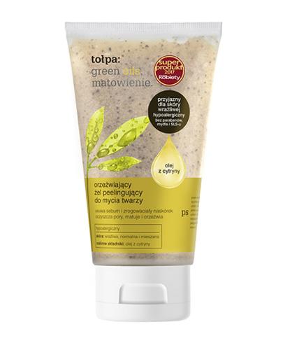 TOŁPA GREEN OILS Matowienie Orzeźwiający żel peelingujący do mycia twarzy - 150 ml