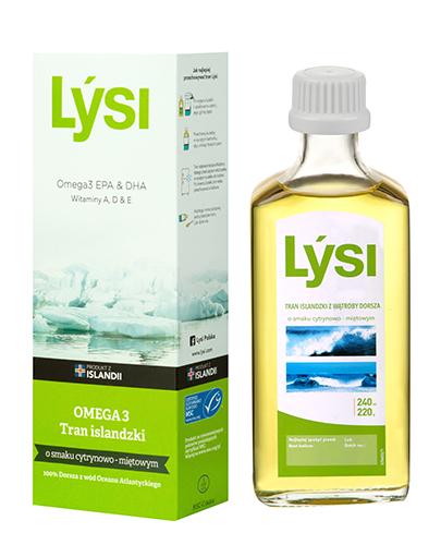 Lysi Tran Islandzki o smaku cytrynowo-miętowym, 240 ml - Apteka internetowa Melissa