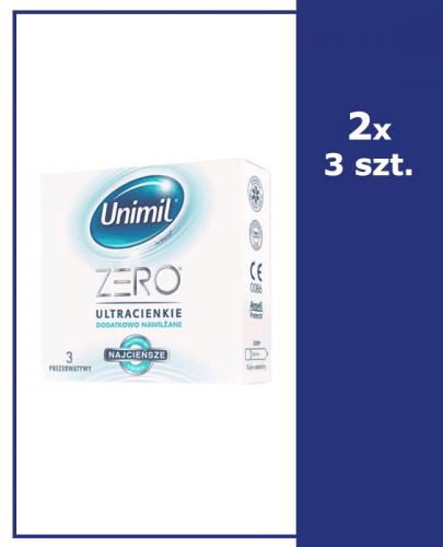 UNIMIL ZERO Prezerwatywy ultracienkie dodatkowo nawilżane - 2 x 3 szt. - Apteka internetowa Melissa  