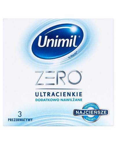 UNIMIL ZERO Prezerwatywy ultracienkie dodatkowo nawilżane - 3 sztuki