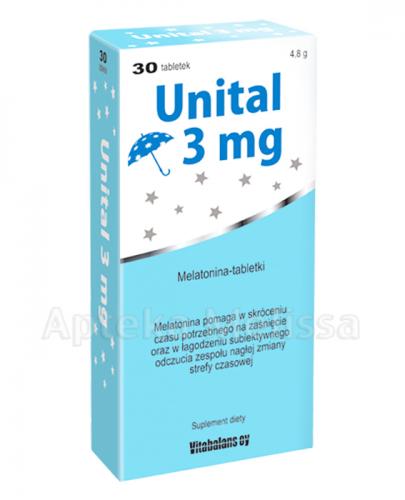  UNITAL Melatonina 3 mg - 30 tabl. - Apteka internetowa Melissa  