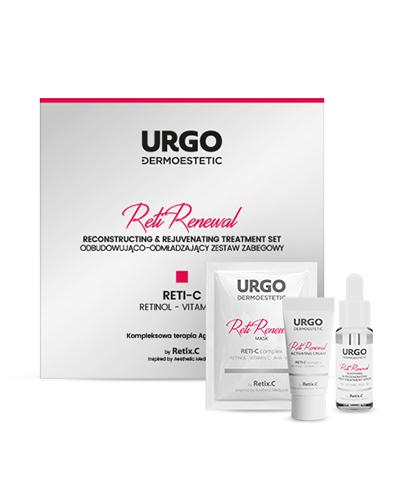 Urgo Dermoestetic Reti-Renewal Odbudowująco-Odmładzający Zestaw Zabiegowy RETI-C Krem aktywujący, 2 x 5 ml + Maska do twarzy szyi i dekoltu, 4 x 3 ml + Kojąco-Regenerujące Serum pozabiegowe, 10 ml - Drogeria Melissa