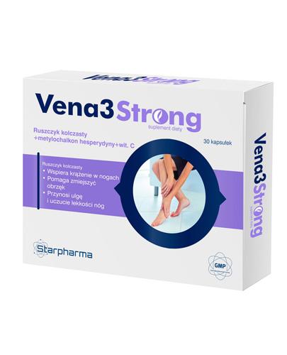  VENA3STRONG  - 30 kaps. - wspiera krążenie w nogach i pomaga zmniejszyć obrzęk - cena, dawkowanie - Apteka internetowa Melissa  
