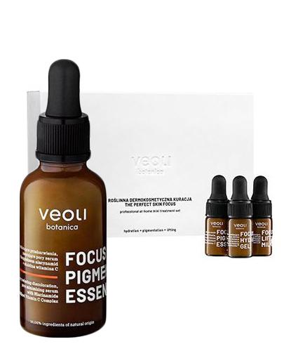  Veoli Botanica Focus Pigmentation Essence Intensywnie redukujące przebarwienia, serum zwężające pory - 30 ml + Veoli Botanica Zestaw The Perfect Skin Focus - 3 x 3 ml - cena, opinie, właściwości - Apteka internetowa Melissa  