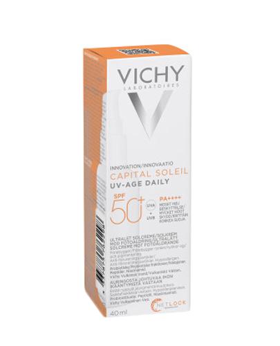 Vichy Capital Soleil Uv - Age Daily SPF 50+ Fluid przeciw fotostarzeniu się skóry, 40 ml, cena, opinie, wskazania