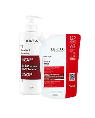  Vichy Dercos Energy+ Shampoo Eco Refill, 500 ml + Vichy Dercos Energy+ Szampon wzmacniający, 400 ml - Apteka internetowa Melissa  