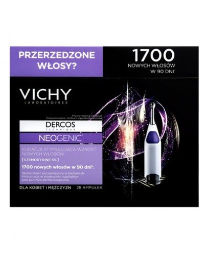 VICHY DERCOS NEOGENIC Kuracja przeciw wypadaniu włosów, wzrost nowych włosów - 28 amp. - Apteka internetowa Melissa