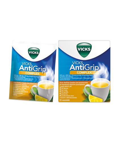 VICKS AntiGrip Complex Smak cytrynowy - 10 sasz. - Apteka internetowa Melissa