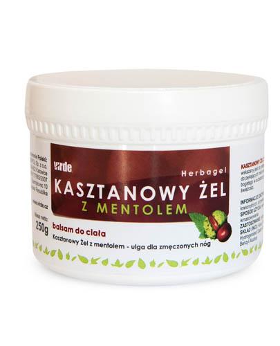 VIRDE Kasztanowy żel z mentolem - 250 ml. Na obrzęki kończyn dolnych, żylaki i pajączki.