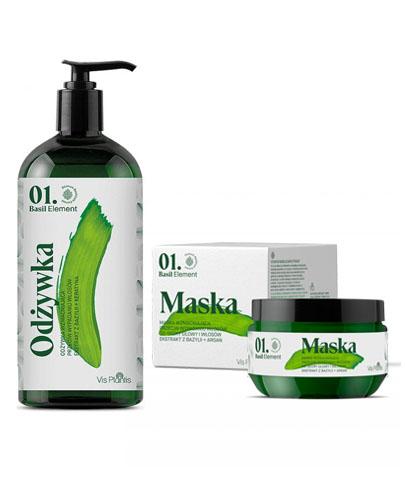  VIS PLANTIS BASIL ELEMENT Odżywka wzmacniająca do włosów - 500 ml + VIS PLANTIS BASIL ELEMENT Maska wzmacniająca włosy - 200 ml - Apteka internetowa Melissa  