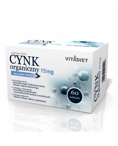  VITADIET Cynk organiczny 15 mg - 60 tabl. - cena, dawkowanie, opinie  - Apteka internetowa Melissa  