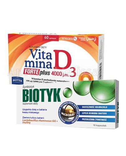  VITAMINA D3 FORTE PLUS 4000 j.m. BIOTTER - 60 kaps.+ BIOTYK 400 mg - 10 kaps. - Apteka internetowa Melissa  