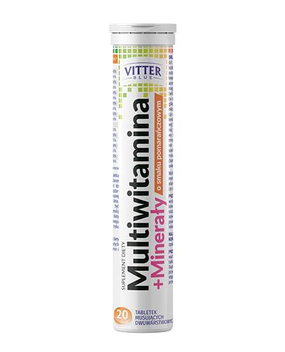  Vitter Blue Multiwitamina + Minerały o smaku pomarańczowym, 20 tabletek musujących - Apteka internetowa Melissa  