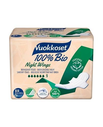  Vuokkoset, BIO, Podpaski z bawełny organicznej ze Skrzydełkami na noc, 9 sztuk - Apteka internetowa Melissa  