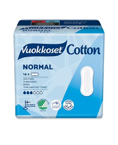  Vuokkoset cotton podpaski bez skrzydełek Normal Sensitive, 14 szt., cena, opinie, wskazania - Apteka internetowa Melissa  