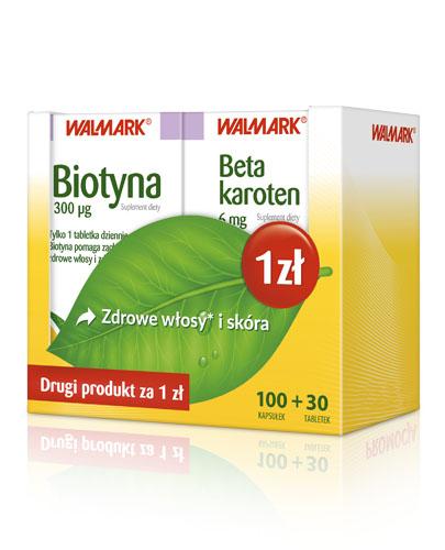      WALMARK BETA KAROTEN 6 mg - 100 kaps. + BIOTYNA 300 µg - 30 tabl. - Apteka internetowa Melissa  