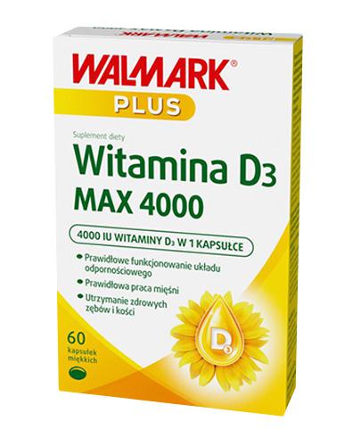 Walmark Plus Witamina D3 Max 4000, 60 kaps., cena, opinie, stosowanie