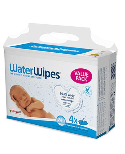  WaterWipes Chusteczki nawilżane 99,9% wody i kropla ekstraktu owocowego - 4 x 60 szt. - cena, opinie, wskazania - Apteka internetowa Melissa  