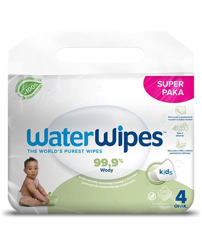  WaterWipes Kids Chusteczki nawilżane 99,9% wody i kropla ekstraktu owocowego i wyciągu z orzechów mydlanych 100% biodegradowalne - 4 x 60 szt. - cena, opinie, właściwości - Apteka internetowa Melissa  