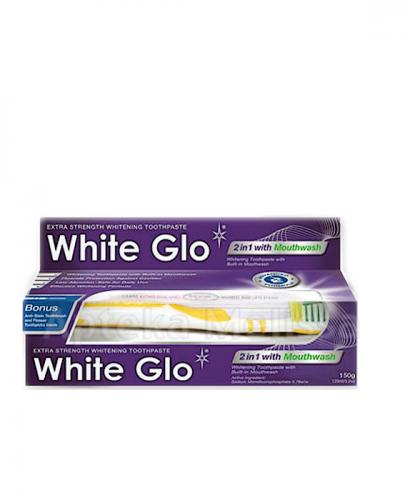  WHITE GLO MOUTHWASH Pasta wybielająca do zębów 2w1 - 75 ml + Szczoteczka do zębów - 1 szt. - Apteka internetowa Melissa  