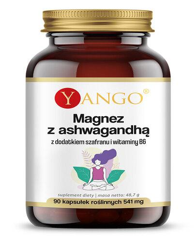  YANGO Magnez z ashwagandhą z dodatkiem szafranu i witaminy B6, 90 kapsułek - Apteka internetowa Melissa  