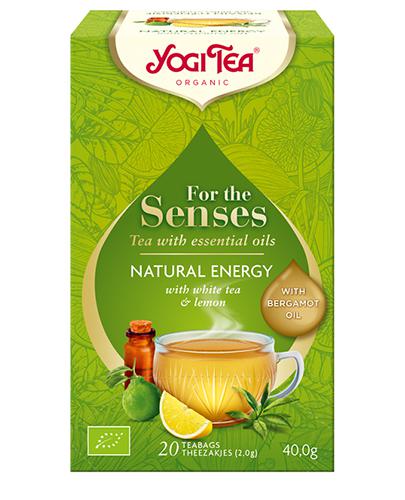  Yogi Tea For the Senses Herbata biała z ziołami i olejkami eterycznymi Natural Energy, 20 sasz., cena, opinie, właściwości - Apteka internetowa Melissa  