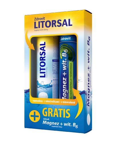 ZDROVIT Litorsal + Magnez z witaminą B6 - 24 tabl. mus. + 24 tabl. mus.
