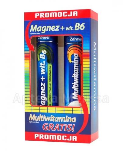  ZDROVIT Magnez z witaminą B6 + Multiwitamina - 24 tabl. mus. + 20 tabl. mus. - Apteka internetowa Melissa  