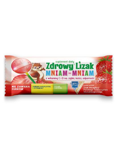 ZDROWY LIZAK MNIAM-MNIAM Ząbki, kości, odporność o smaku truskawkowym - 1 szt.