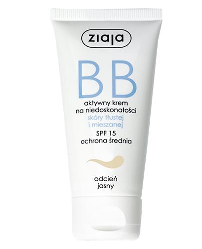 ZIAJA BB Krem na niedoskonałości skóry tłustej i mieszanej SPF15 odcień jasny - 50 ml