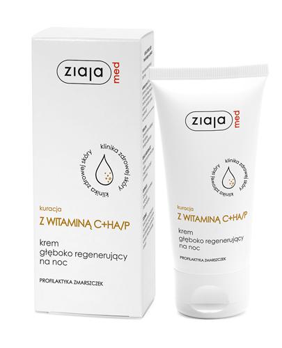 ZIAJA MED Kuracja dermatologiczna z wit C + HA P Krem głęboko regenerujący na noc - 50 ml, cena, opinie, właściwości