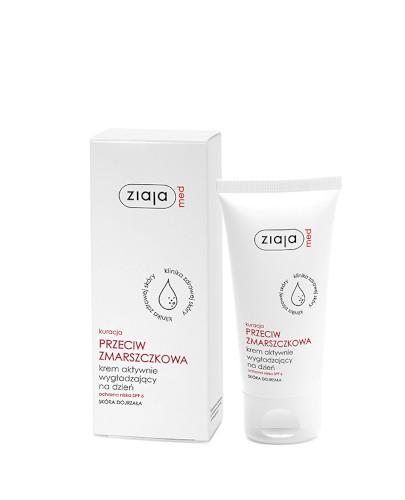ZIAJA MED Kuracja przeciwzmarszczkowa. Krem aktywnie wygładzający na dzień SPF 6 - 50 ml - Apteka internetowa Melissa